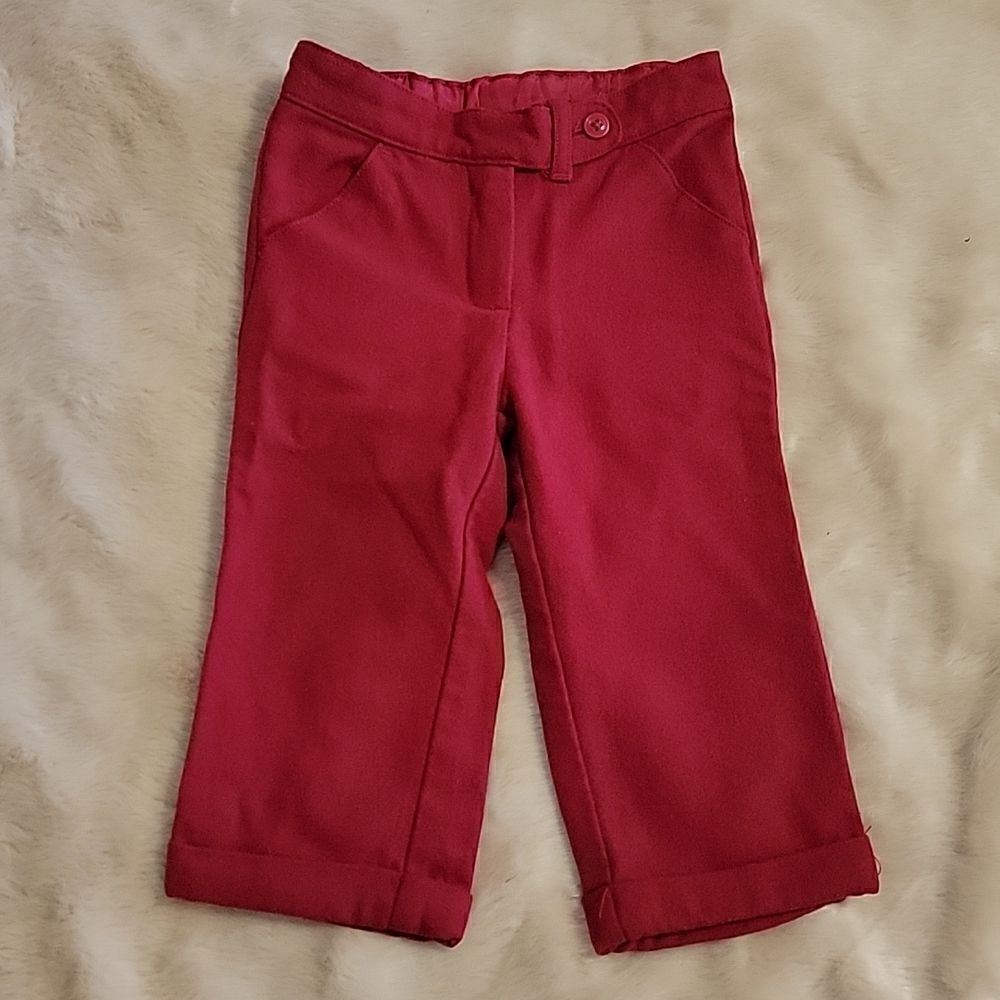 Janie And Jack Red Wool Pants, Size 12-18months